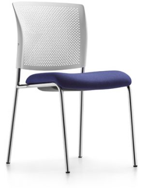 Dauphin shape elan vierpoots stoel met gestoffeerde zitting