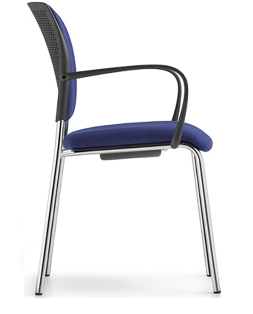 Dauphin shape elan vierpoots stoel met gestoffeerde zitting en rugleuning