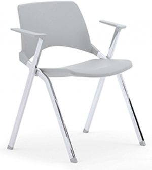 A140-makkelijk-koppelbare-4-poots-kunststof-design-stoel-met-armleggers-verticaal-stapelbaar
