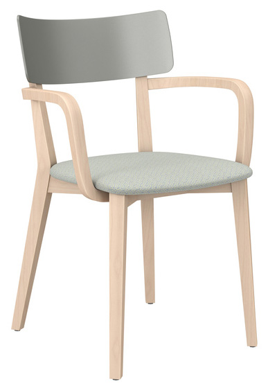Brunner gestoffeerde stoel met armleggers due 3818a