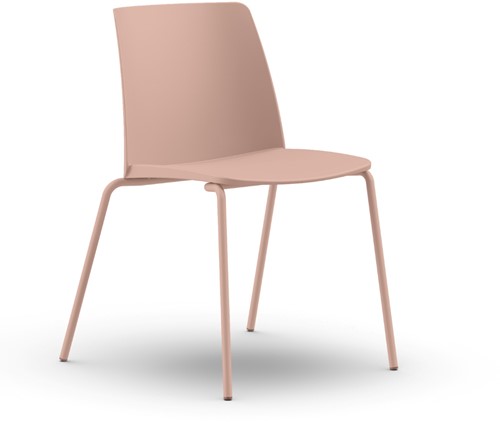 Grazie 4 poot – kunststof stoel met frame in de kleur van de zitschaal