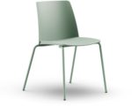 Grazie 4 poot – kunststof stoel met frame in de kleur van de zitschaal