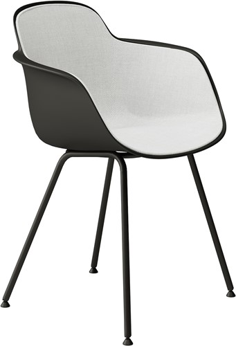 Sicla front – vierpootsstoel, frame ronde buis, kunststof kuip met binnenzijde volledig gestoffeerd