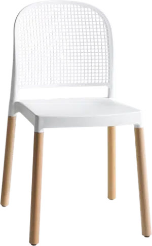 Colombia – stapelbare stoel met houten frame en kunststof kuip